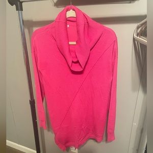 Hot pink turtleneck sweater